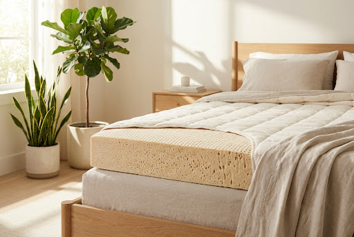 Detailed cross-section of the Serene Sleep Mattress layers